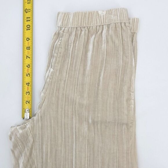 Eileen Fisher Wide Leg Pants Womens Size Petite Large Beige Velvet Lagenlook - Picture 7 of 9